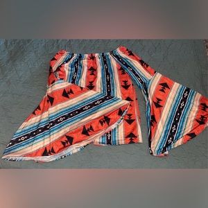Southwestern off shoulder flare sleeve